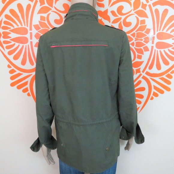 Army Green Neon Studded Military Jacket M - Picture 3 of 4